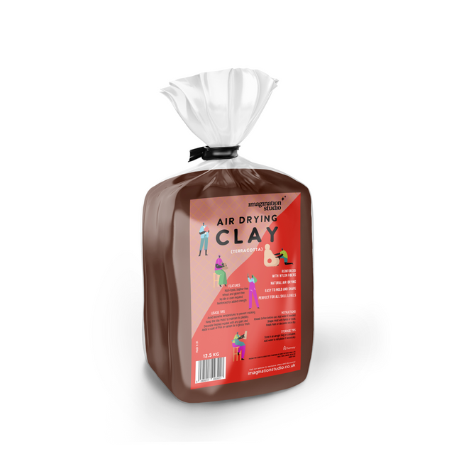 Imagination Studio®  Air Drying Modelling Clay - Terracotta - 12.5KG